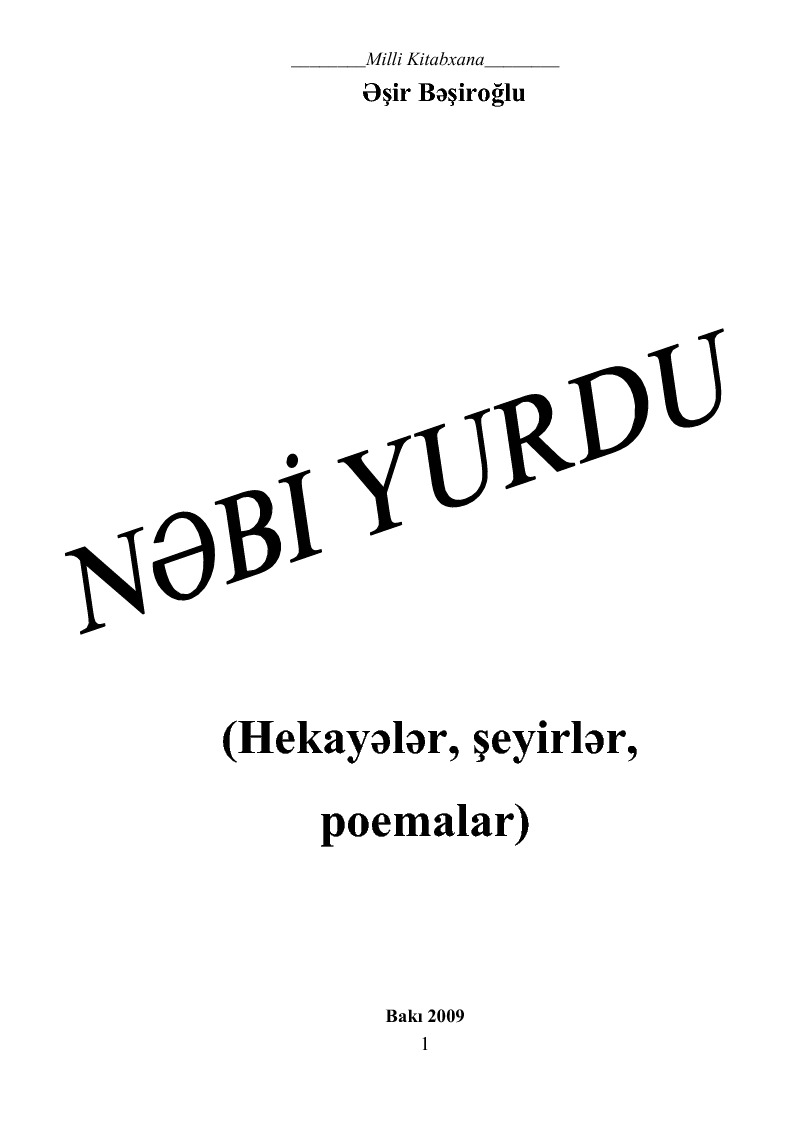 Nəbi Yurdu - Əşir Bəşioğlu